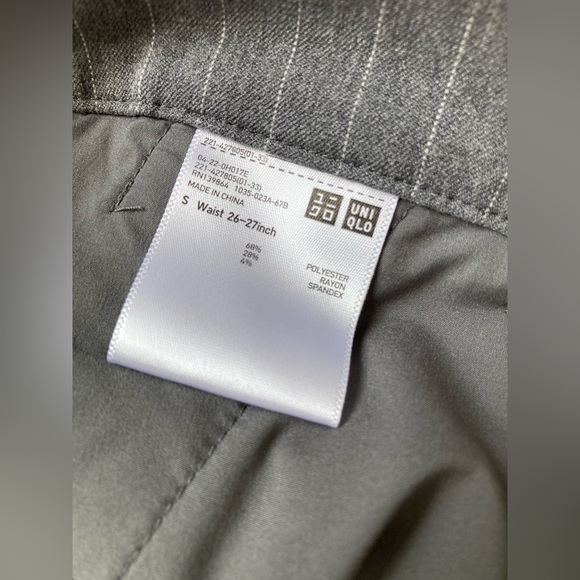 Uniqlo stripe work pants size small gray - Picture 6 of 7